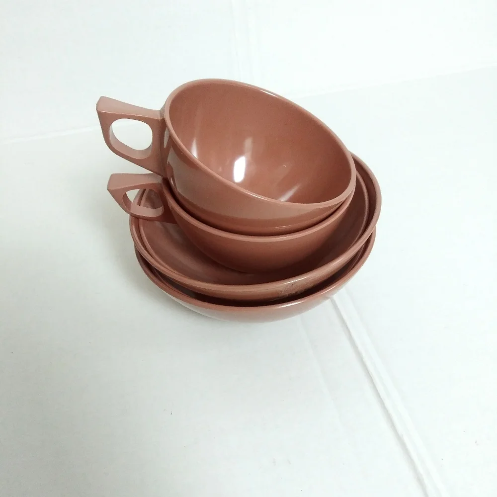 Melmac Chicago Vintage 6 Pcs Plastic Dishes Brown - Replacement Discontinued